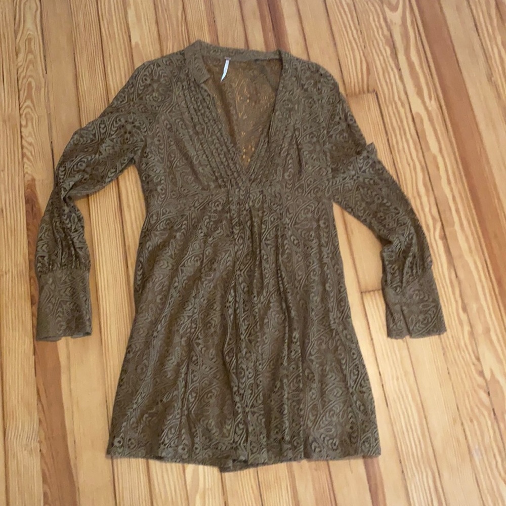 Robe Free People En Dentelle Asymétrique - Taille XS, Bleu, Style Fit & Flare